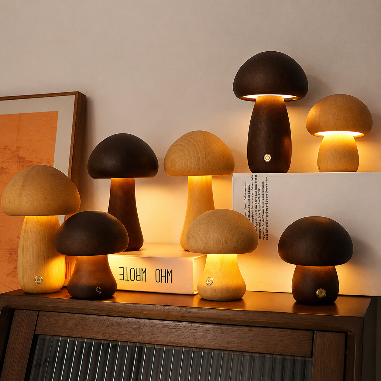 Rechargeable Wooden Table Lamp