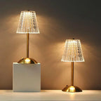 Golden Crystal Glass Table Lamp in Decorative Design with Sparkling Shade