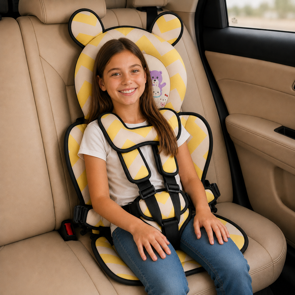 Children Car Seat Head Support Pillow with Bear Design