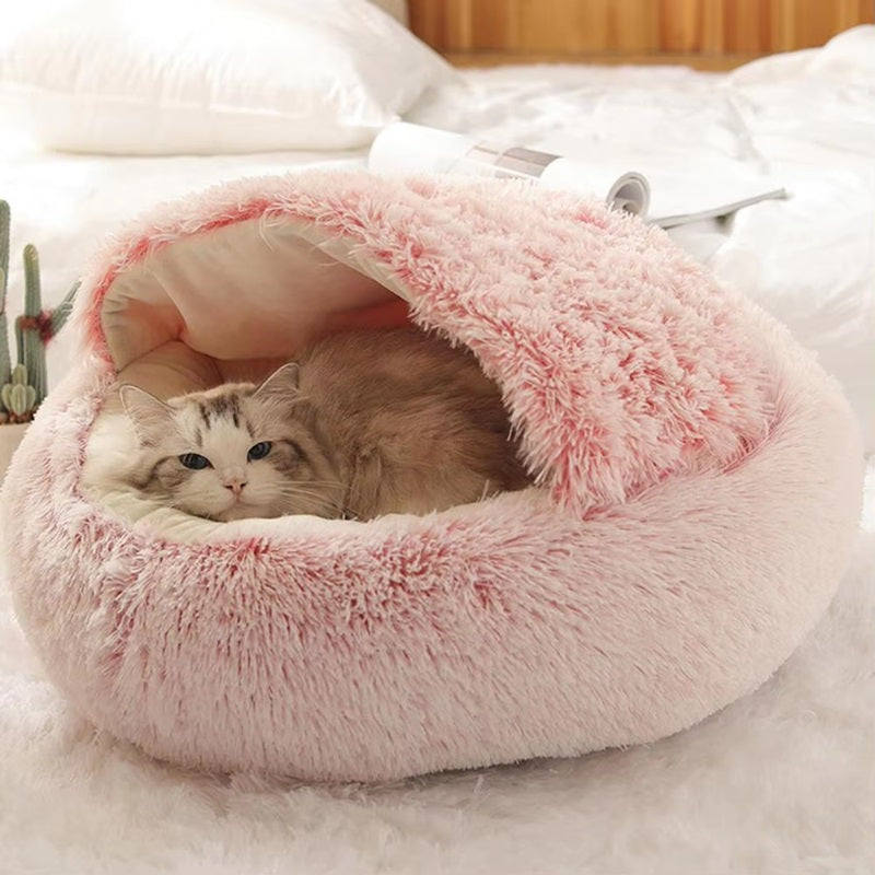 Calming Dog Beds with Enclosed Cave Design