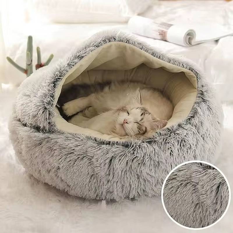 Calming Dog Beds with Enclosed Cave Design