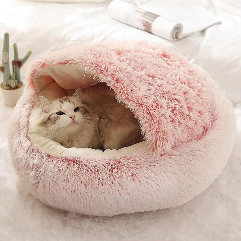 Calming Dog Beds with Enclosed Cave Design
