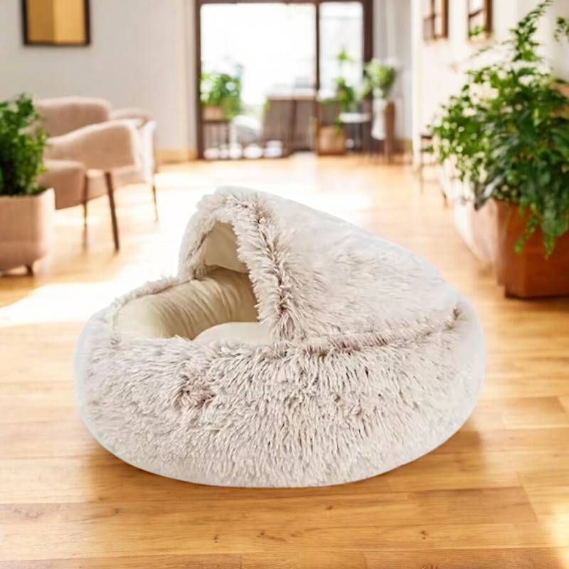 Calming Dog Beds with Enclosed Cave Design
