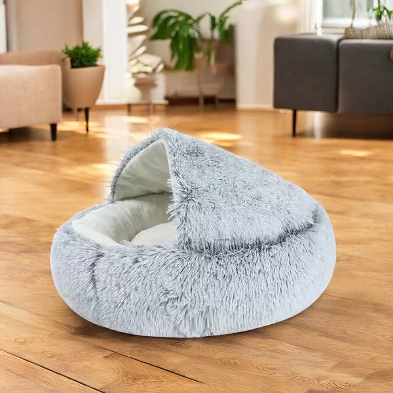 Calming Dog Beds with Enclosed Cave Design