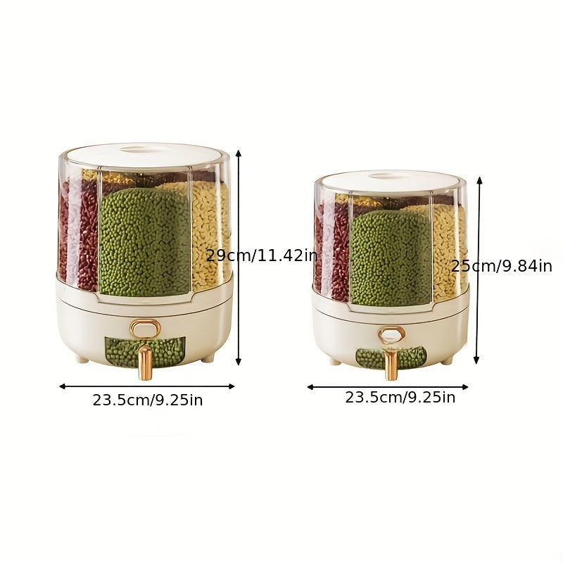Airtight Food Storage Container Rotating Rice Cereal Dispenser Pantry Organizer - Image 4
