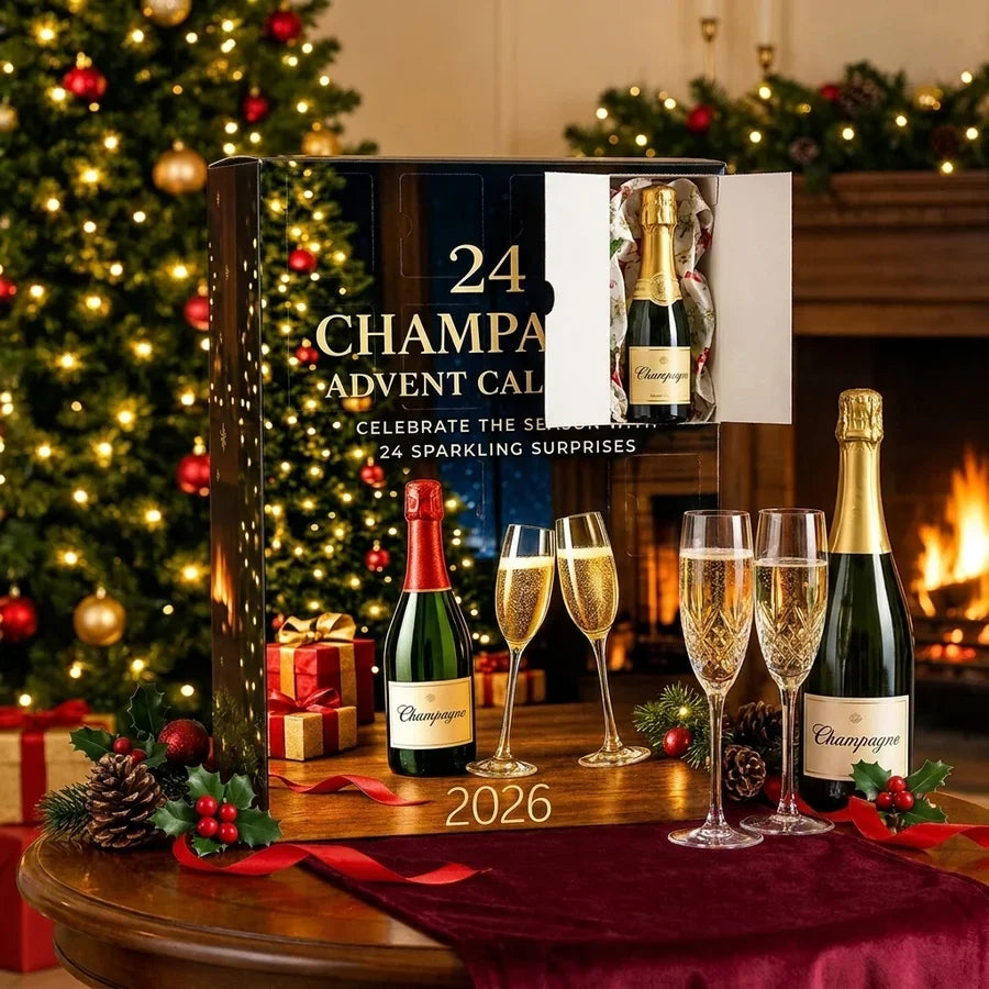 24 Day Champagne Advent Calendar 2026 Decorative 2D Bottle Ornaments - Image 2