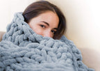 Chunky Knit Throw Blanket Textured Warm Home Accent