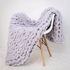 Chunky Knit Throw Blanket Textured Warm Home Accent