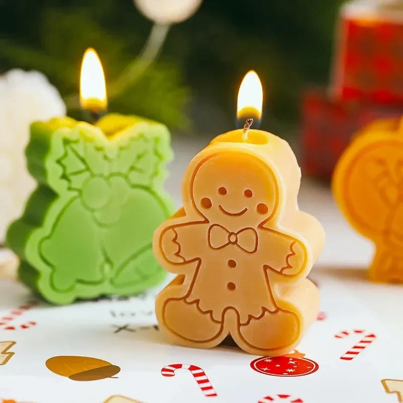 4 Piece Christmas Shaped Wax Candle Set Scented