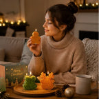 4 Piece Christmas Shaped Wax Candle Set Scented - Image 12