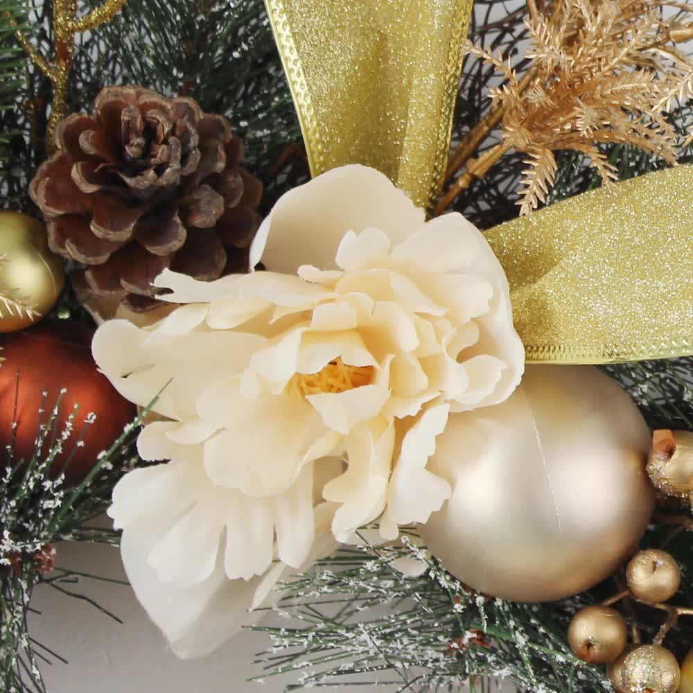 Decorated Artificial Pine Christmas Garland Mesh Ribbon - Image 11