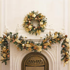 Decorated Artificial Pine Christmas Garland Mesh Ribbon - Image 4
