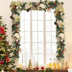 Decorated Artificial Pine Christmas Garland Mesh Ribbon - Image 5