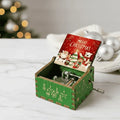 Wooden Christmas Music Box Hand Crank