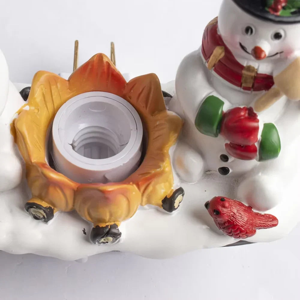 Snowman Campfire Plug In Night Light Flickering Flame Bulb - Image 4