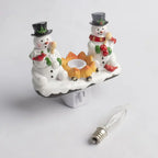 Snowman Campfire Plug In Night Light Flickering Flame Bulb - Image 5