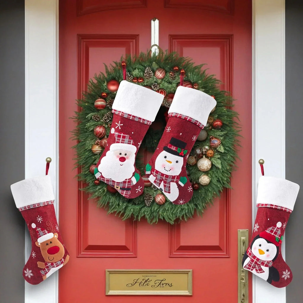 2 Pack Christmas Stockings Plush Cuff - Image 5