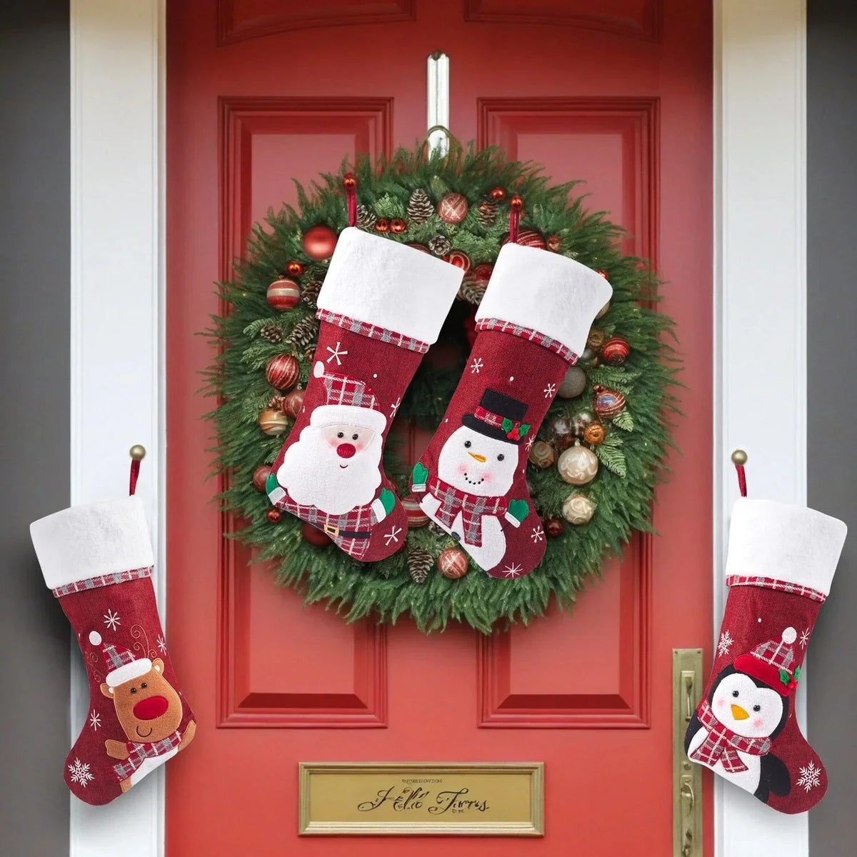 2 Pack Christmas Stockings Plush Cuff - Image 5
