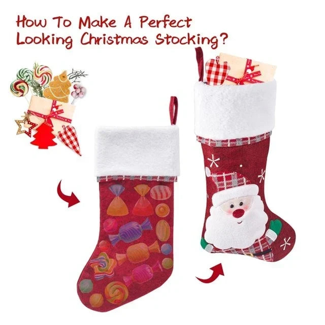 2 Pack Christmas Stockings Plush Cuff - Image 6