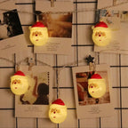 20 Santa Head LED Christmas String Lights Battery Operated - Image 4