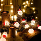 20 Santa Head LED Christmas String Lights Battery Operated - Image 7