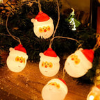 20 Santa Head LED Christmas String Lights Battery Operated - Image 9