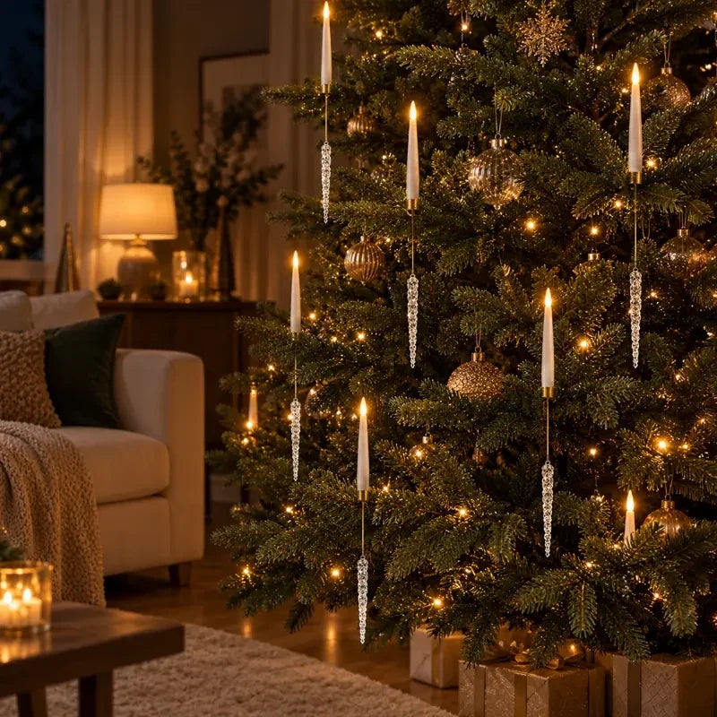 Hanging LED Christmas Tree Candles Flickering Flame - Image 10