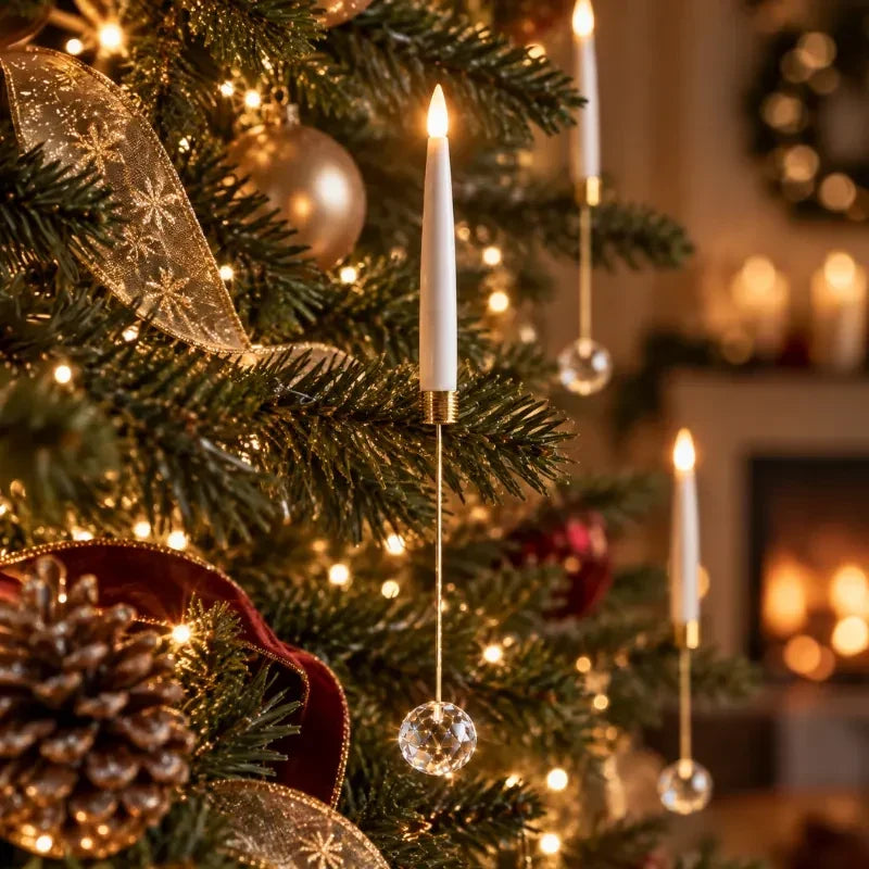 Hanging LED Christmas Tree Candles Flickering Flame - Image 2