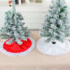 Round Plush Faux Fur Mini Christmas Tree Skirt