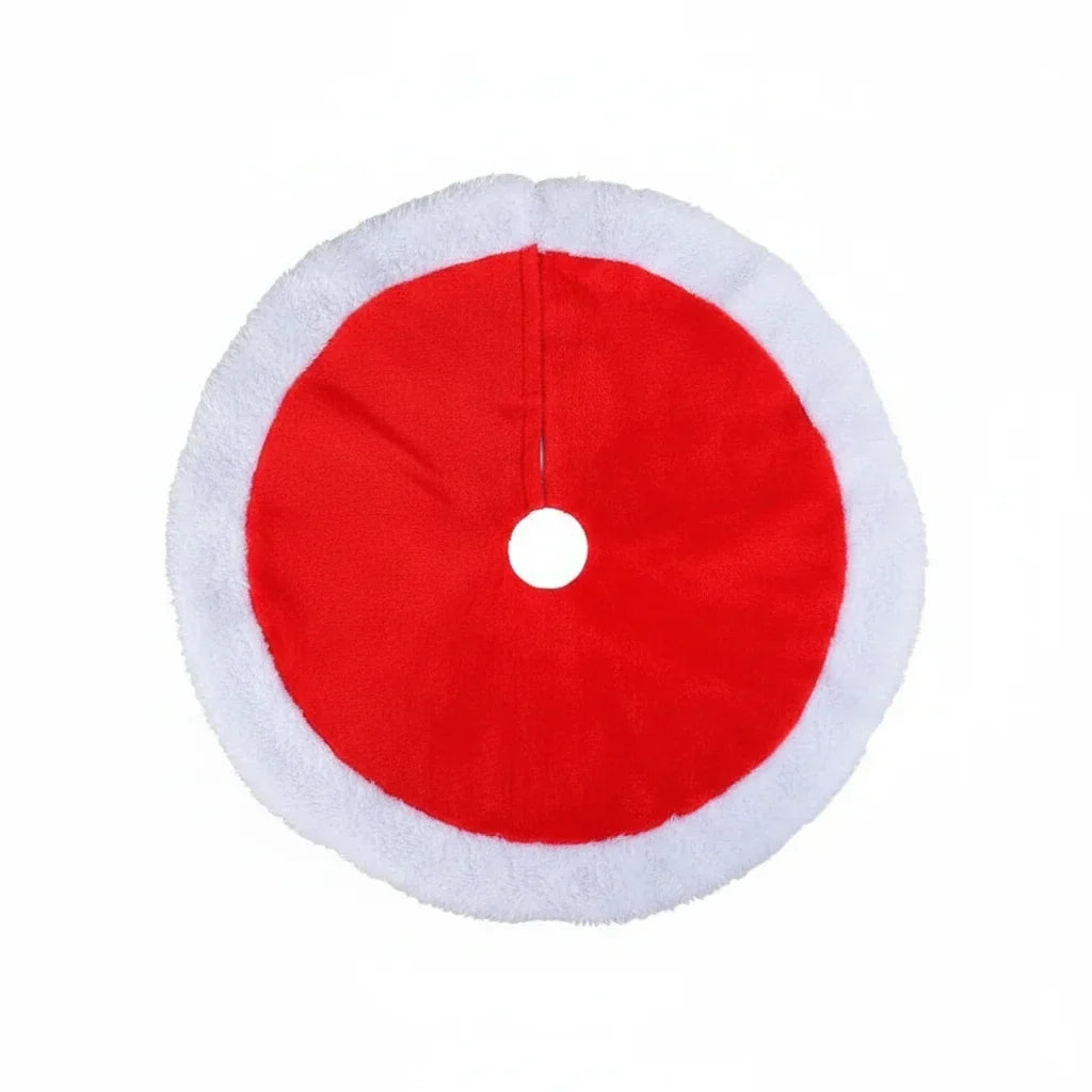 Round Plush Faux Fur Mini Christmas Tree Skirt - Image 2