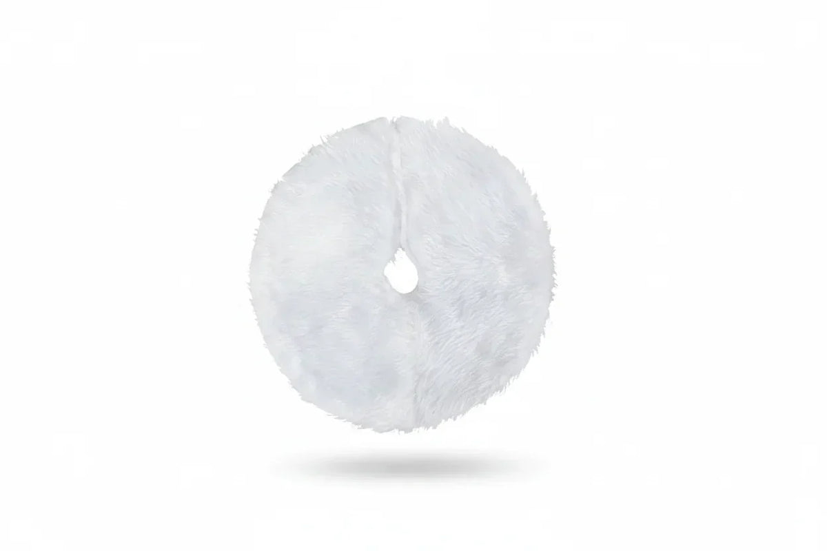 Round Plush Faux Fur Mini Christmas Tree Skirt - Image 3