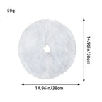Round Plush Faux Fur Mini Christmas Tree Skirt - Image 5
