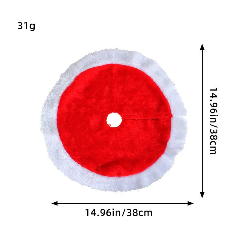 Round Plush Faux Fur Mini Christmas Tree Skirt - Image 9