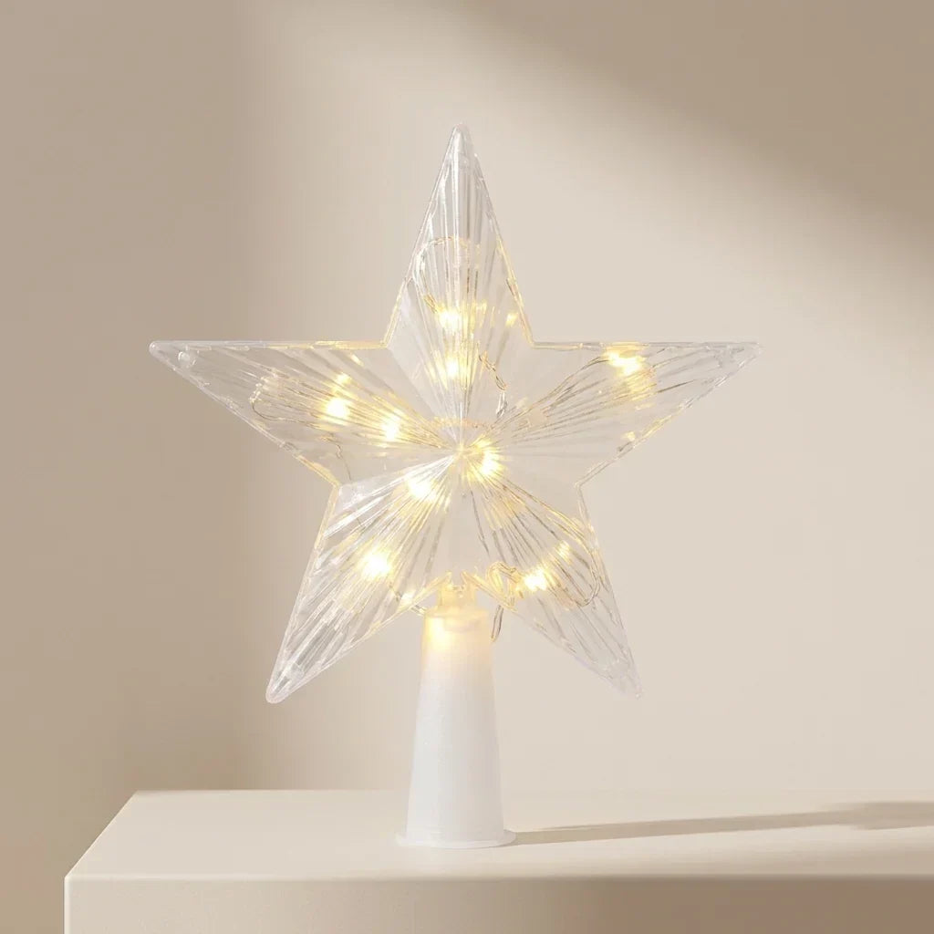 Star Christmas Tree Topper Battery Operated LED