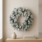 Artificial Pine Christmas Wreath Snow Flocked