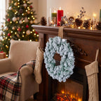 Artificial Pine Christmas Wreath Snow Flocked - Image 3