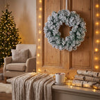 Artificial Pine Christmas Wreath Snow Flocked - Image 4