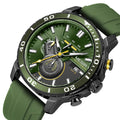 Oversized Silicone Strap Chronograph Watch Date Display