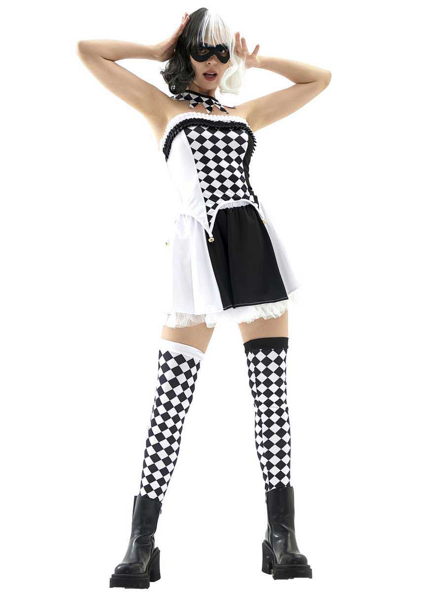 Women 5 Piece Clown Costume Set - Image 5