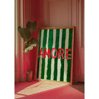 Psychedelic Green Stripe Wall Art Décor