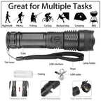 High-Lumen Rechargeable LED Flashlight with Zoom Function