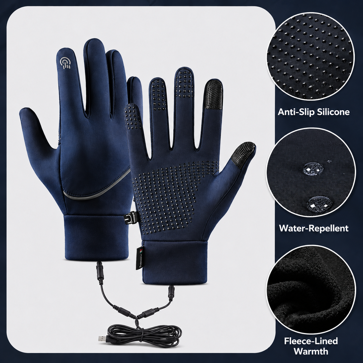 USB Heated Winter Gloves for Cycling and Outdoor Use