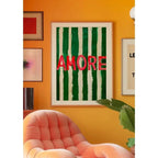 Psychedelic Green Stripe Wall Art Décor