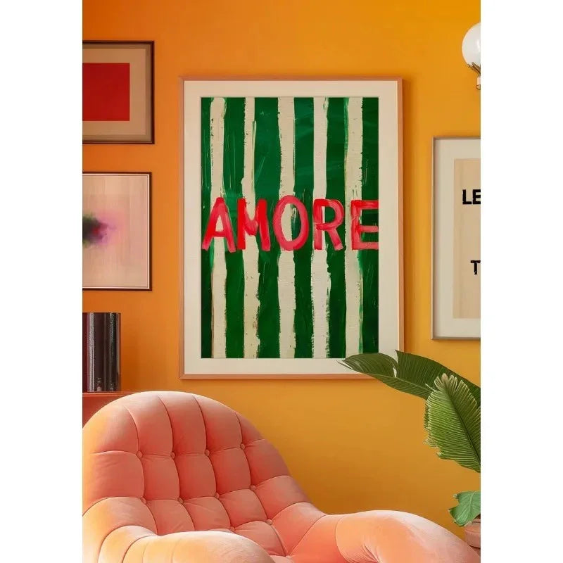 Psychedelic Green Stripe Wall Art Décor