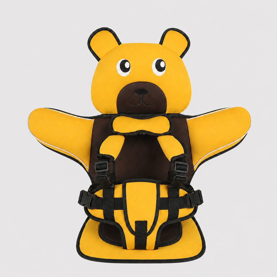 Adjustable Child Travel Booster Seat with Bear Design