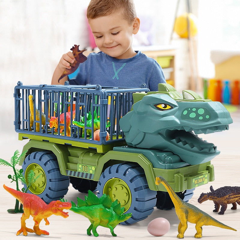 Kids Dinosaur Playset Prehistoric Truck Toy with Figures