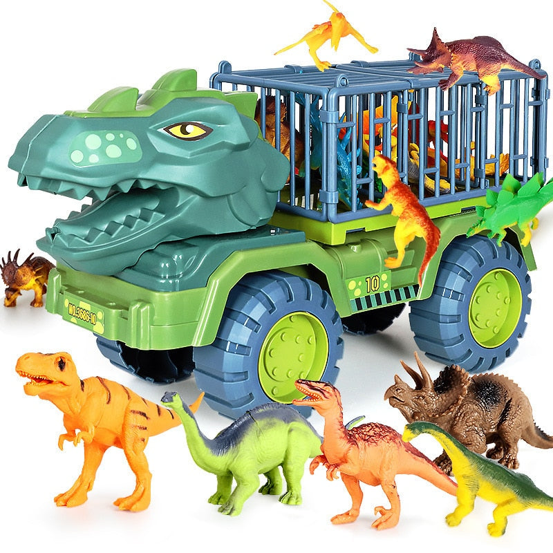 Kids Dinosaur Playset Prehistoric Truck Toy with Figures