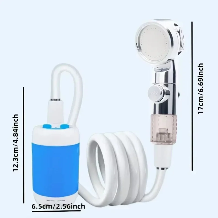 Portable USB Rechargeable Water Pump Shower Head - Image 3