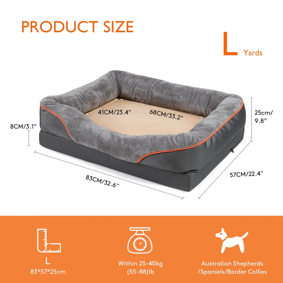 Orthopedic Dog Beds with Cushioned Sides