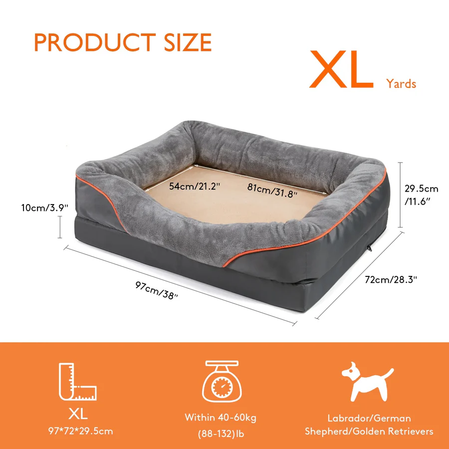 Orthopedic Dog Beds with Cushioned Sides